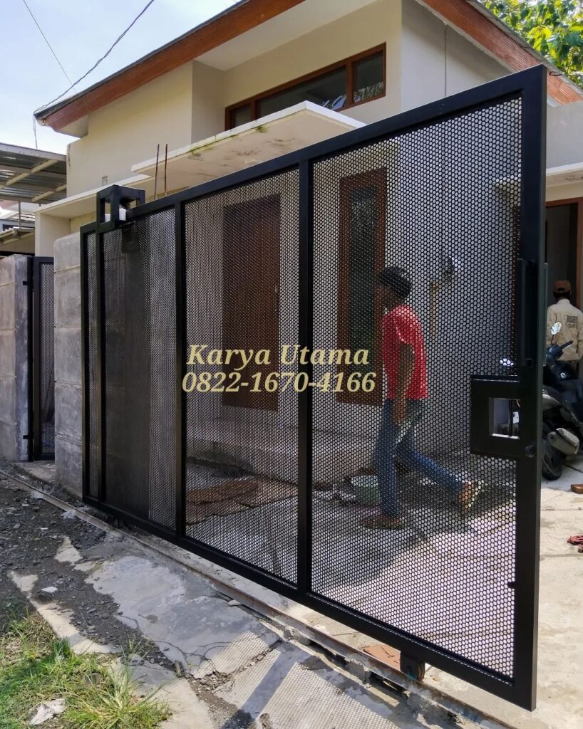 pagar minimalis perforated